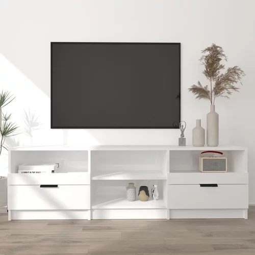 TV ormarić sjajni bijeli 150x33,5x45 cm konstruirano drvo