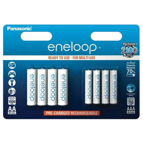 Panasonic Eneloop baterija AA / AAA, 8 kos