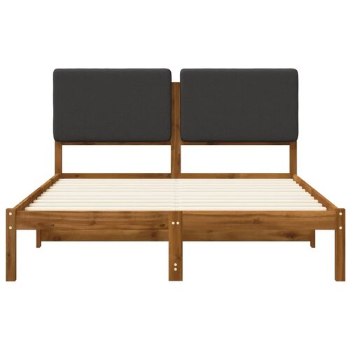  Krevetni okvir s tapiciranim uzglavljem Prirodna i tamnosiva - Prirodna i tamnosiva 120 x 200 cm Slike