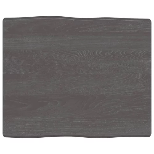 vidaXL Mizna plošča temno siva 60x50x4 cm obdelana trdna hrastovina