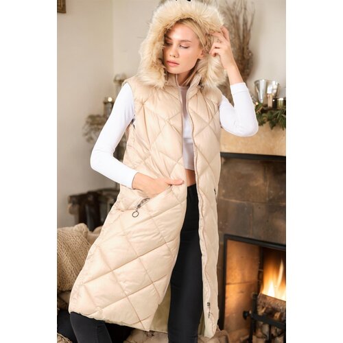 Dewberry Z6717 WOMEN&amp;#039;S VEST-CREAM-2 Slike
