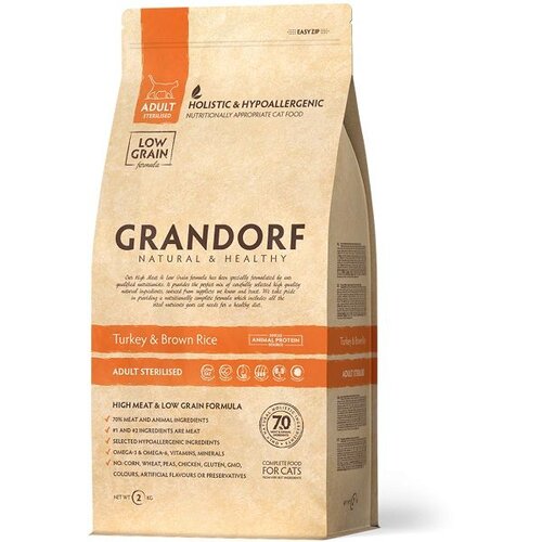 Grandorf Cat Adult Sterilised Ćuretina & Smeđi Pirinač, hrana za mačke 400g Cene