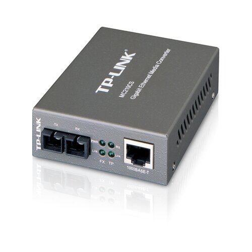 Tp-link media konverter gigabit ethernet 1000Mbps single-mode sc fiber, domet do 15km (MC210CS) Slike