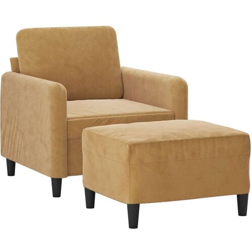 VidaXL Fotelja s tabureom smeđa 60 cm bar&amp;scaron;unasta Slike