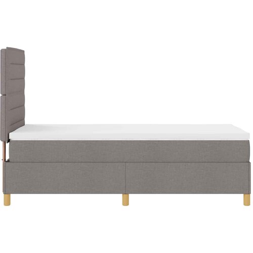  LED Box Spring Krevet s madracem Sivo-smeđa 90 x 190 cm tkanina Slike