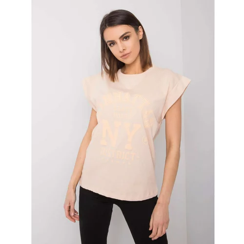 Fashion Hunters Peach t-shirt with Ciara RUE PARIS print