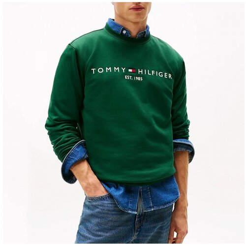 Tommy Hilfiger Puloverji TOMMY LOGO SWEATSHIRT Zelena Slike