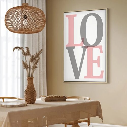  Slika - Grey Love (1 Part) Vertical 40x60 U prirodnom drvenom okviru Cene