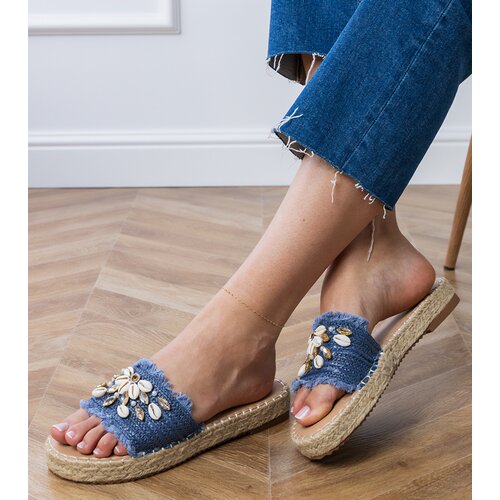 D/CEO Silver braided espadrille slides with walrus shells Cene