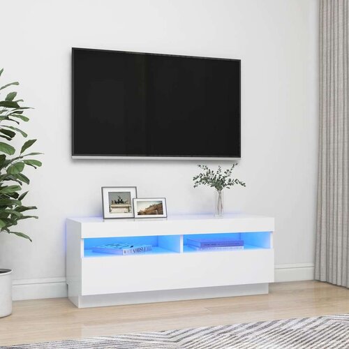 vidaXL TV ormarić s LED svjetlima bijeli 100 x 35 x 40 cm Cene