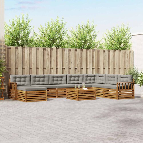  Set vanjskih sofa 9 kom. Prirodna i svijetlo siva Cijene