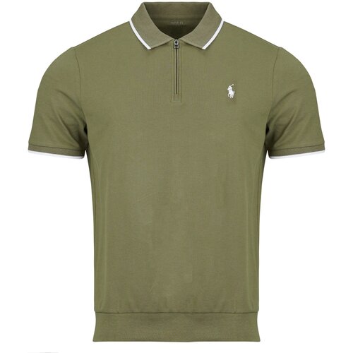 Polo Ralph Lauren Polo majice kratki rokavi POLO STRETCH COL ZIPPE Kaki Slike