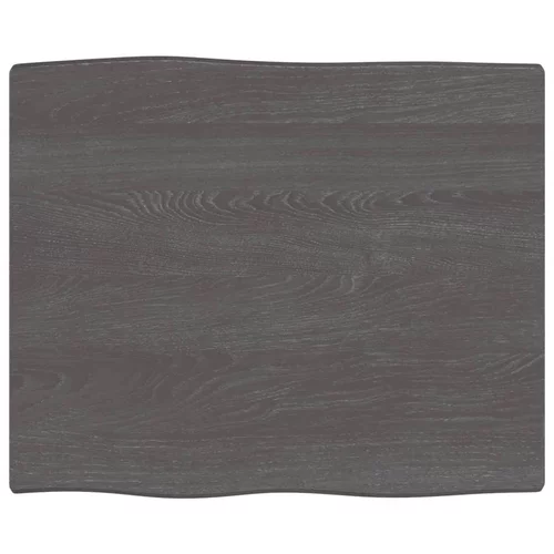 vidaXL Mizna plošča temno siva 60x50x2 cm obdelana trdna hrastovina