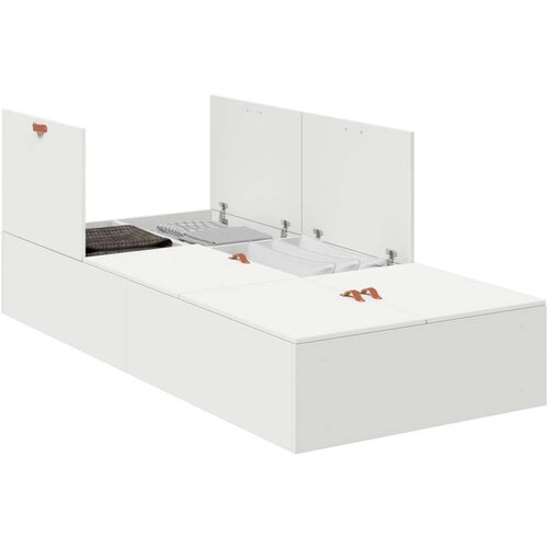  Okvir kreveta za pohranu Bijela 100x200 cm Slike