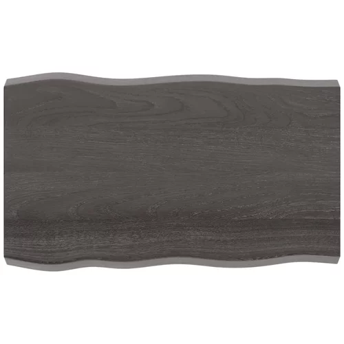 vidaXL Mizna plošča temno siva 100x60x6 cm obdelana trdna hrastovina