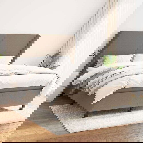  Box spring postelja z vzmetnico taupe 140x190 cm blago, (20896002) Slike