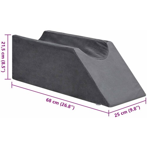  Jastučić za noge 68 x 25 x 21,5 cm Čvrst PU pjena Siva Slike