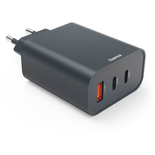 Hama Schnellladeger&amp;auml;t PD 65W 2xUSB-C/1xUSB-A, anthrazit 86445 Slike