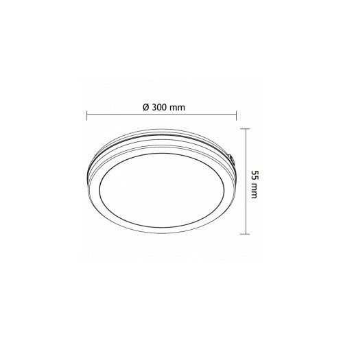  Led plafonjera MONA-300-30W 3000/4000/6500K IP65 siva Slike