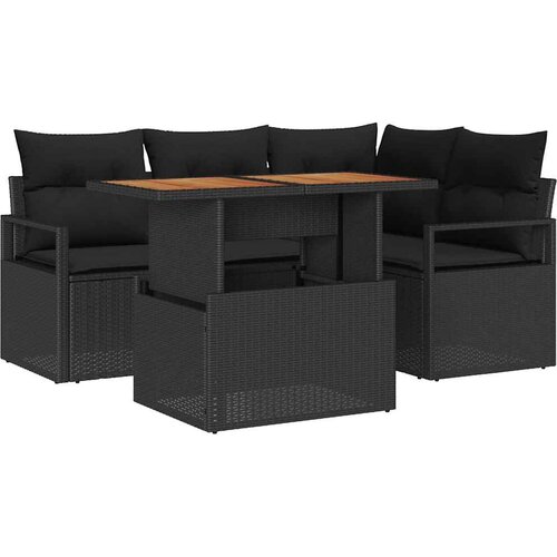  Vrtni set za objed s jastukom 5 pcs Crna i smeđa Slike