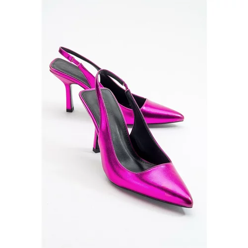 LuviShoes Ferry Fuchsia Metallic Women's Heeled Shoes