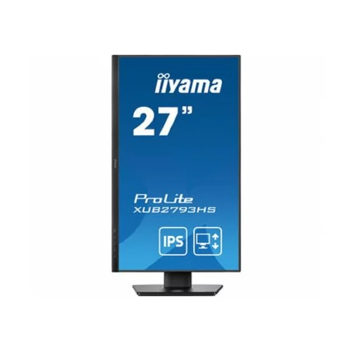 Iiyama Monitor ProLite XUB2793HS-B6 27, črn, nastavljiv po višini, plošča IPS, 3-stranska oblika brez robov, HDMI, DisplayPort
