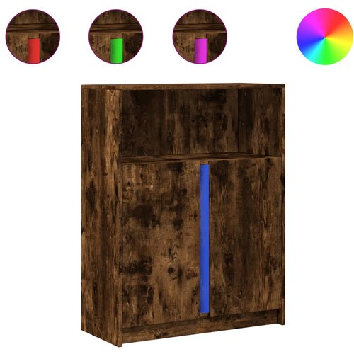 Maison Chic Komoda - Predalnik z LED dimljeni hrast 77x34x100 cm inženirski les, (21719180) Cene
