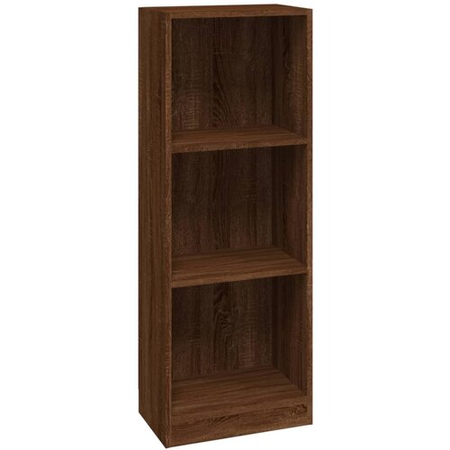 Maison Chic Knjižna omara - Knjižni regal 3-nadstropna rjav hrast 40x24x109 cm inženir. les, (21724613) Slike