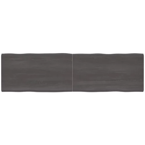 vidaXL Mizna plošča temno siva 220x60x4 cm obdelana trdna hrastovina, (20979738)