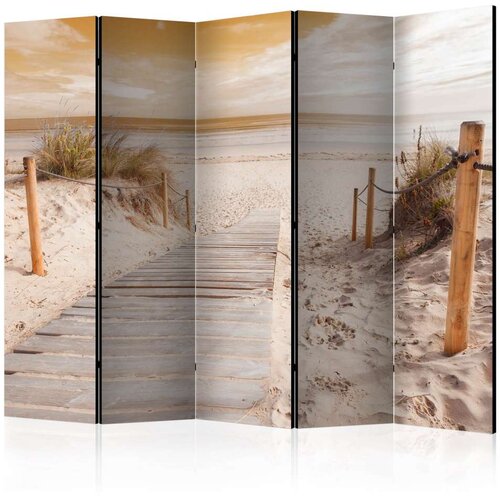  Paravan u 5 dijelova - On the beach - sepia II [Room Dividers] 225x172 Slike