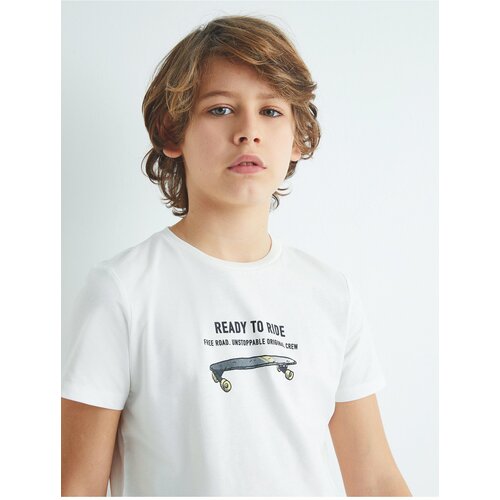 Koton T-Shirt Skateboard Printed Short Sleeve Cotton Cene