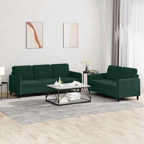  2-dijelni set sofa tamnozeleni bar&scaron;unasti Cijene