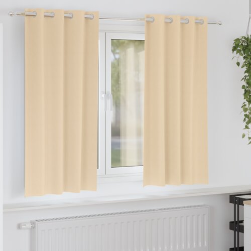 vidaXL Zavese z zavesami 2 pcs krema 175 x 140 cm Poliester Cene