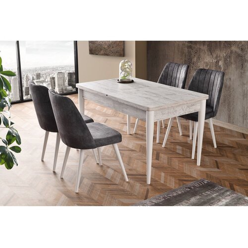  Trpezarijski sto Ahşap Kelebek 130x75x80cm Beli Cene