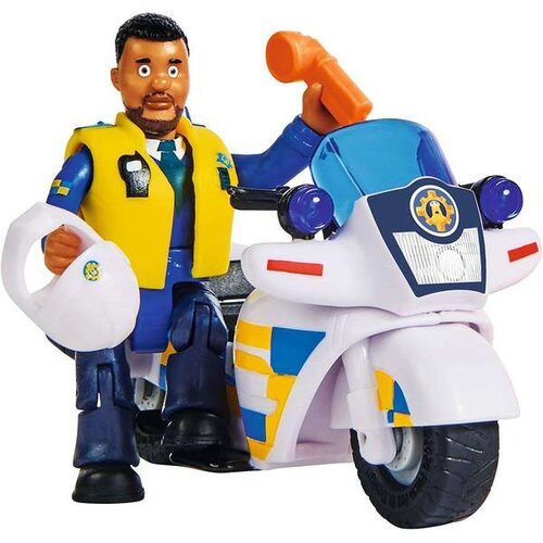 Simba Gasilski Sam: Policijski motocikel s figurico Malcolm Cene