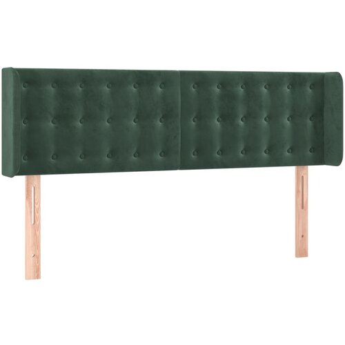 Maison Chic posteljno vzglavje - vzglavna omarica - nočna omarica z u&amp;scaron;esi temno zeleno 147x16x78/88 cm žamet, (21711512) Slike