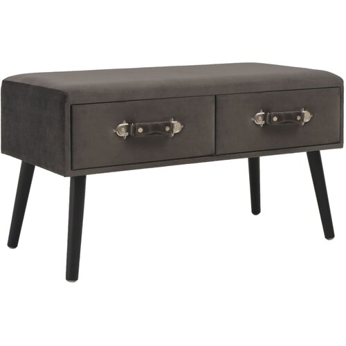 The Living Store Klubska mizica siva 80x40x46 cm žamet - Klubska Mizica, (21421309) Slike