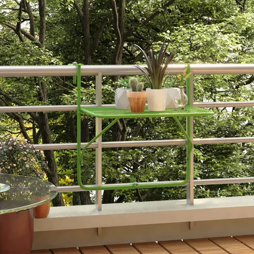 Balkonski stol zeleni 60 x 40 cm čelični