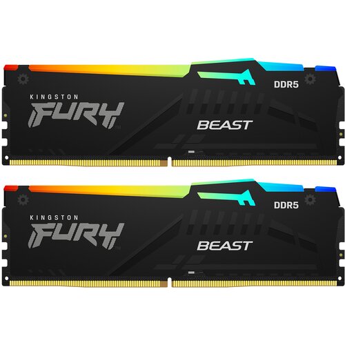 Kingston fury beast rgb 64GB kit (2x32GB) DDR5-6000 dimm PC5-48000 CL36, 1.35V Cene