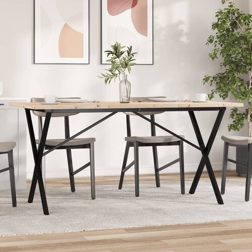 Furnova Jedilna miza X okvir 160x80x75,5 cm trdna borovina lito železo, (21946969) Slike