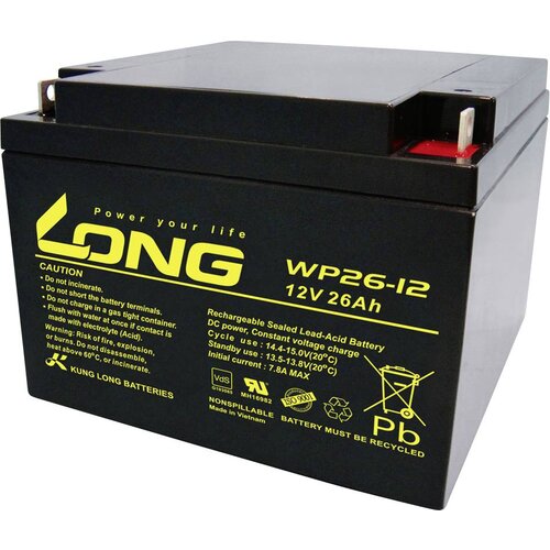 Long WP26-12 WP26-12 svinčeni akumulator 12 V 26 Ah svinčevo-koprenast (ŠxVxG) 166 x 125 x 175mm M5-vijačni priklop vds certifikacija, nizko samoprazn, (20438500) Cene