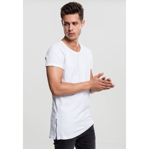 Urban Classics White T-shirt with long side zipper Slike