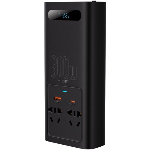 Baseus avtomobilski pretvornik napetosti 12V - 220V igbt 300W (cn/eu vtič) črn, (21327606) Slike