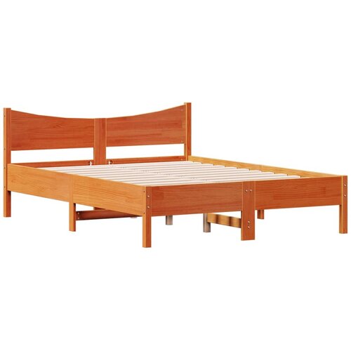 VidaXL Posteljni okvir vo&amp;scaron;čeno rjav 120x200 cm trdna borovina, (21059174) Slike