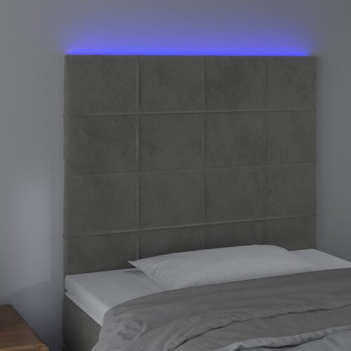  LED uzglavlje svjetlosivo 100x5x118/128 cm bar&amp;scaron;unasto Slike