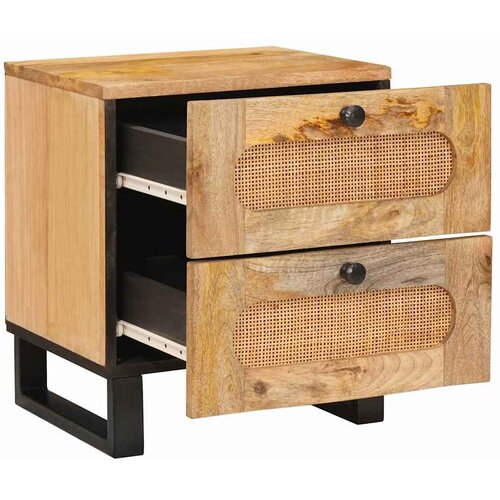  Noćni ormar Prirodna 40 x 33 x 46 cm Čvrsto drvo manga Slike