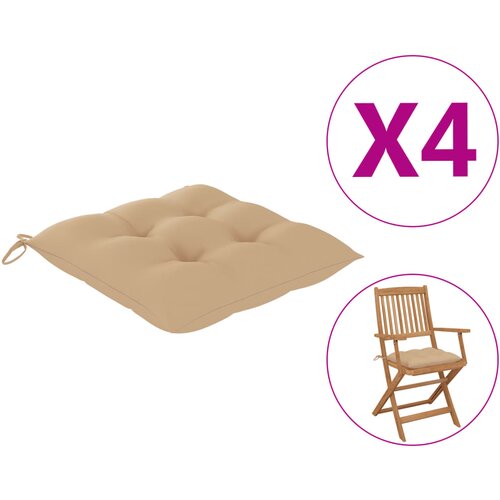 vidaXL Blazine za stole 4 kosi bež 40x40x7 cm blago Cene