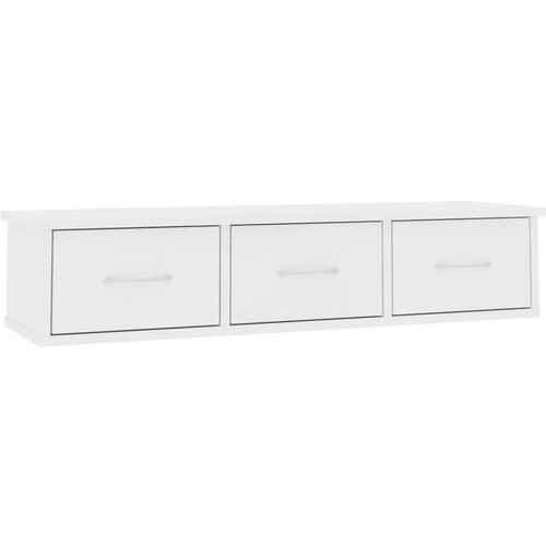  Zidna polica s ladicama bijela 88x26x18,5 cm konstruirano drvo Slike