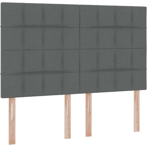  Krevet S LED lampica s pohranom Tamno siva 140 x 190 cm tkanina Slike