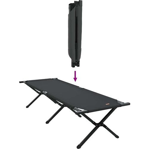  Sklopivi kamperski krevet Crna 193 x 69 x 45 cm Oxford tkanina Slike